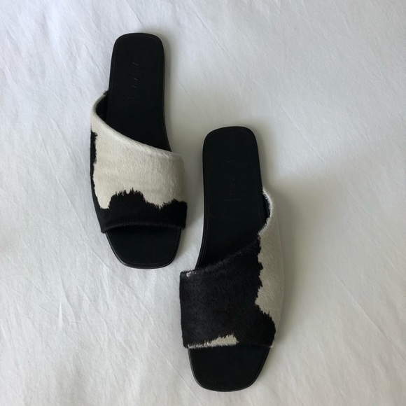 Alumnae Shoes - Alumnae Sz8.5-9 Slides Calf Hair Leather EU40